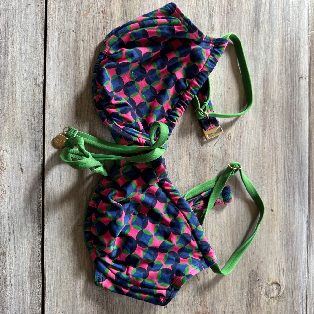 Kate Spade Colorful Geometric bikini top size Large